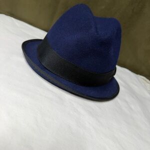 J. Crew Navy Fedora with Black Band